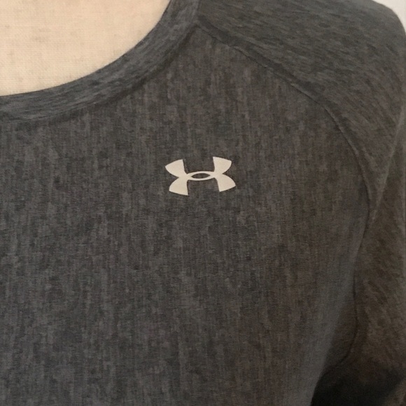 Under Armour HeatGear Gray Blue Pink Long Slv Top - Picture 6 of 8